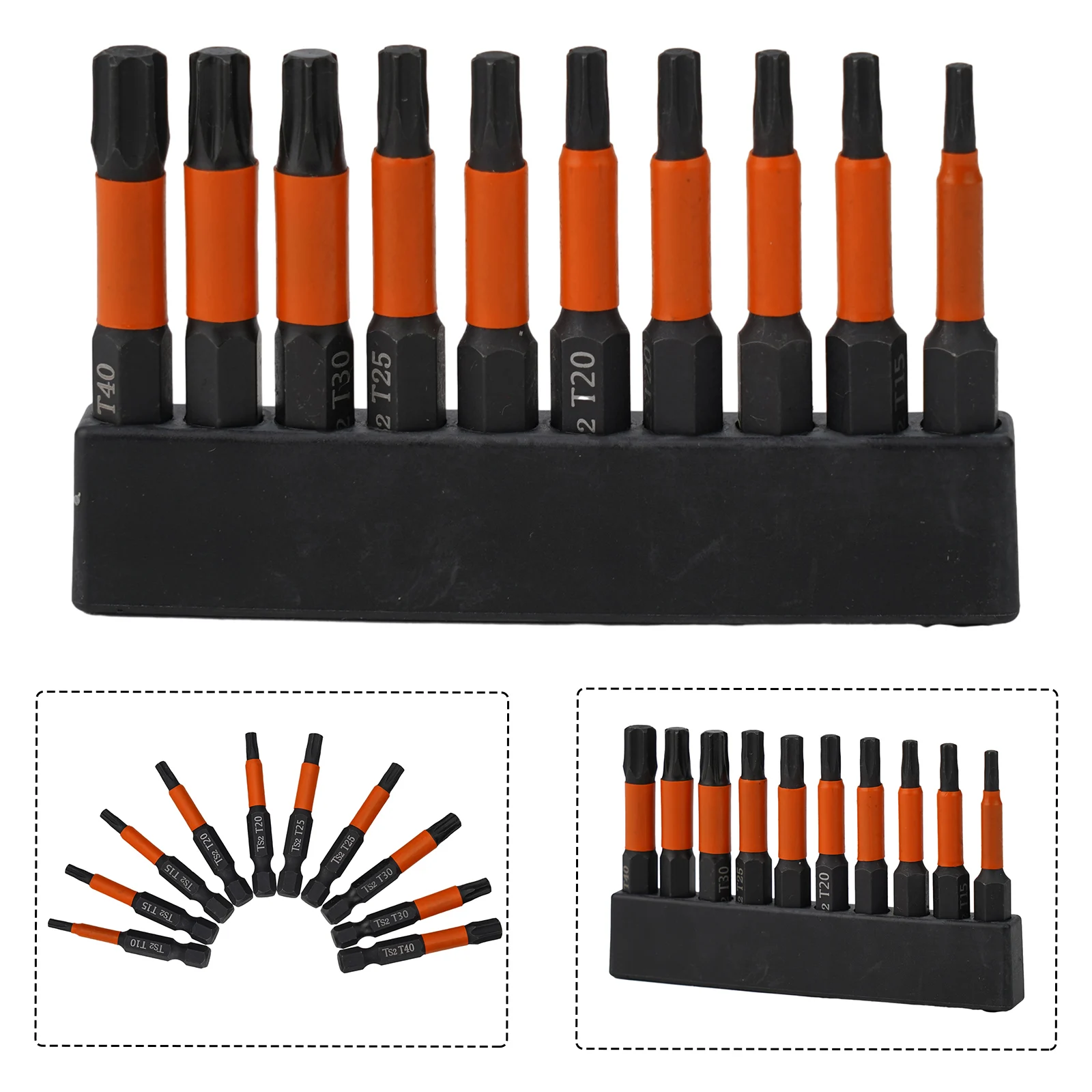 11Pcs 50mm Torx Bit Star 1/4 Inch Hex Shank Screwdriver Bit With Magnetic T10,T15,T15,T20,T20,T25,T25,T30,T30,T40
11Pcs 50mm Torx Bit Star 1/4 Inch Hex Shank Screwdriver Bit With Magnetic T10,T15,T15,T20,T20,T25,T25,T30,T30,T40