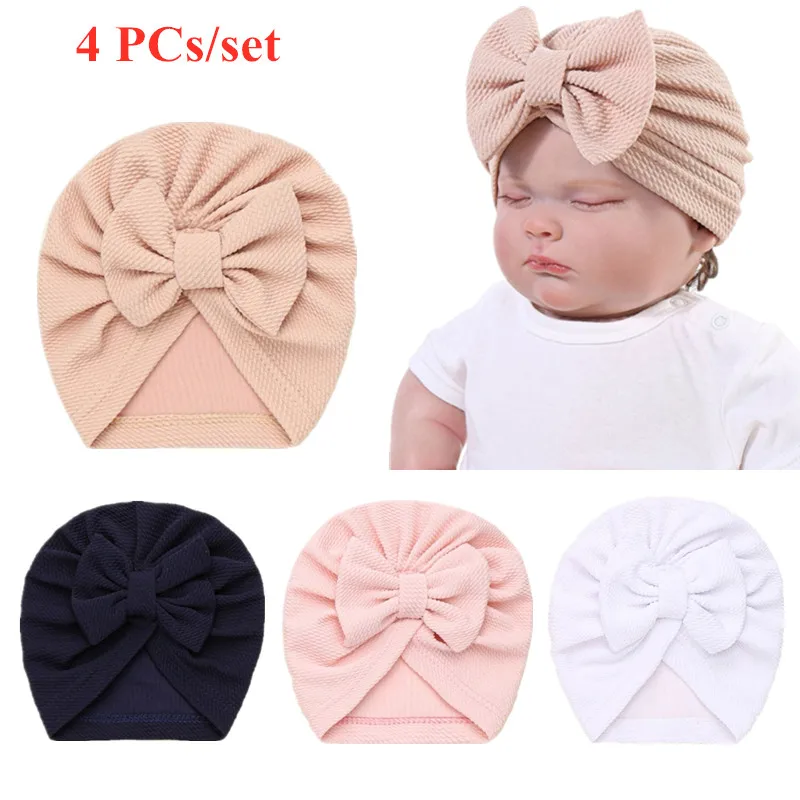 4 PCs Spring Summer Baby Turban Hat Solid Color Bowknot Newborn Beanie Cap Headwrap for 0-12M Boys Girls Bonnet Hair Accessories
4 PCs Spring Summer Baby Turban Hat Solid Color Bowknot Newborn Beanie Cap Headwrap for 0-12M Boys Girls Bonnet Hair Accessories