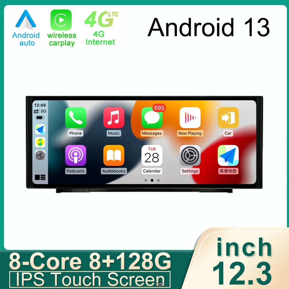 

12.3 Inch Android 13 Touch Screen IPS For Audi Q5 Q5L 2018-2021 Car CarPlay Monitors Stereo Speacker Radio Multimedia Player