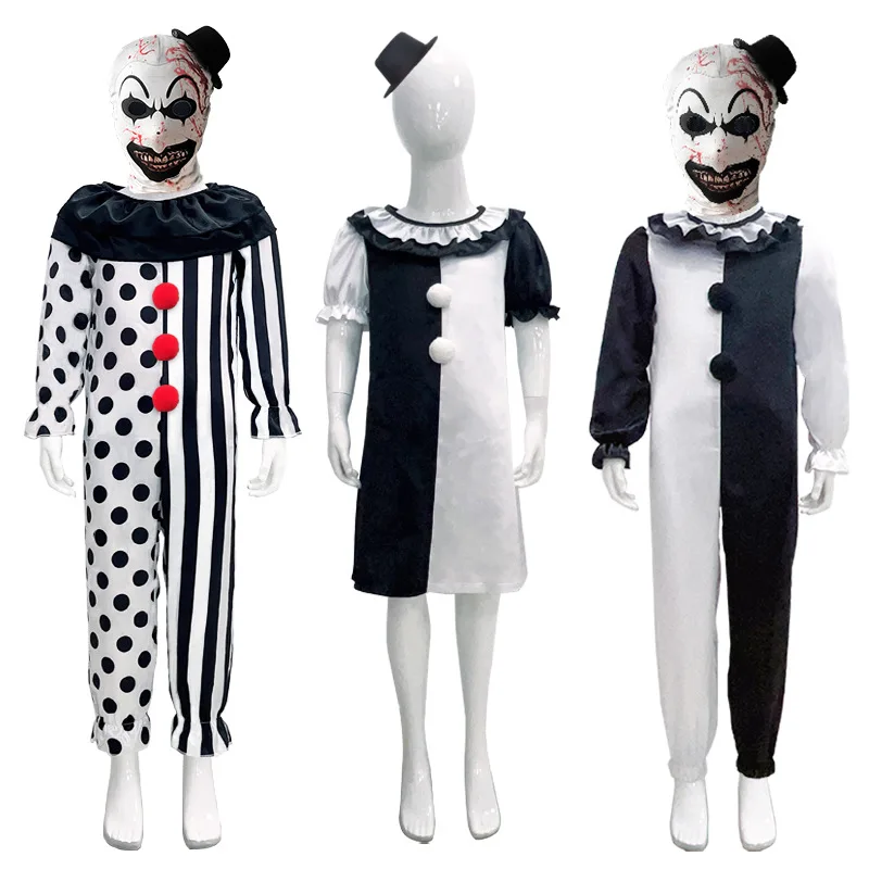 Art the Clown Cosplay Costume Jumpsuit Mask Hat Kids Children Halloween Carnival Party Horrible Disguise Clothes for Boys Girls
Art the Clown Cosplay Costume Jumpsuit Mask Hat Kids Children Halloween Carnival Party Horrible Disguise Clothes for Boys Girls