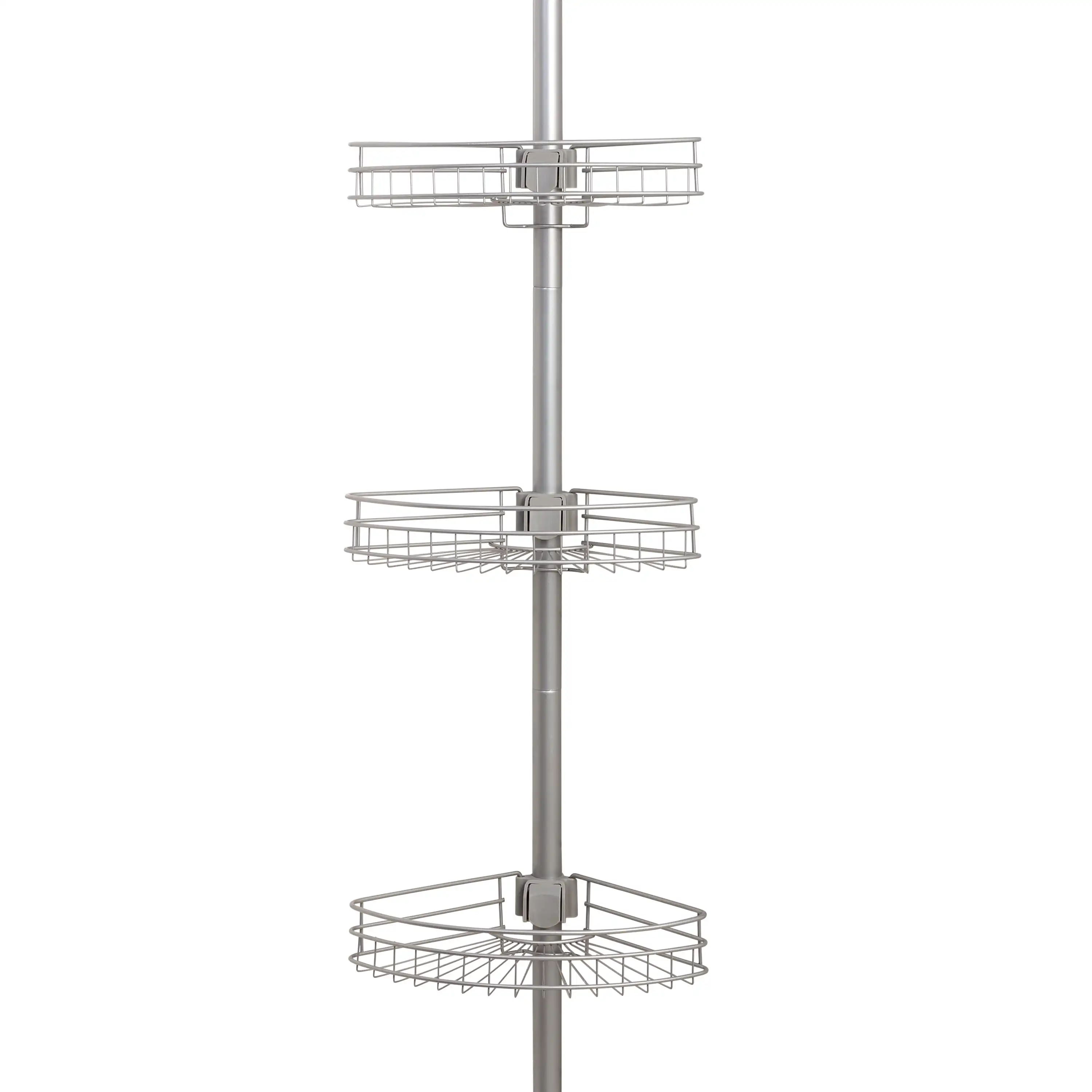 Mainstays Tension Pole Shower Caddy, Rust Resistant Steel, 3 Shelf, Satin Nickel
Mainstays Tension Pole Shower Caddy, Rust Resistant Steel, 3 Shelf, Satin Nickel
