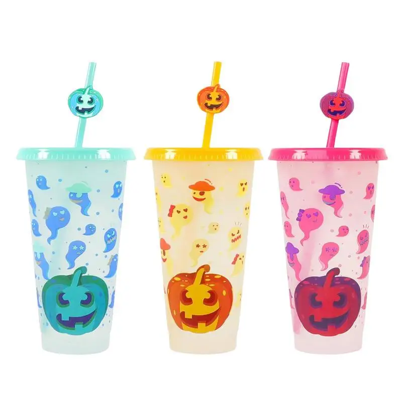 Color Change Cups With Lids And Straws 3pcs Halloween Pumpkin Ghost Design Party Cup 24oz Reusable Tumbler Thick Coffee Tumblers
Color Change Cups With Lids And Straws 3pcs Halloween Pumpkin Ghost Design Party Cup 24oz Reusable Tumbler Thick Coffee Tumblers