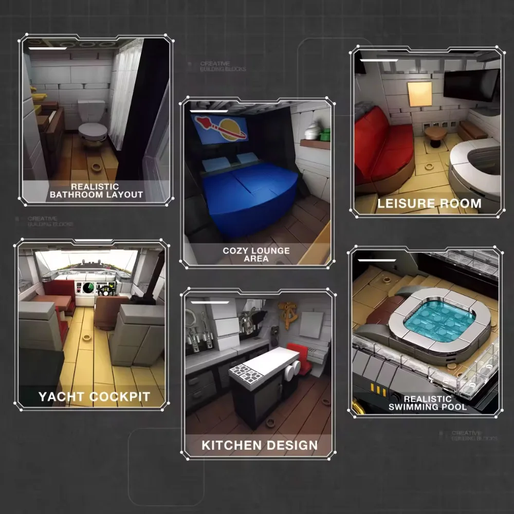 Creative IDEAS City 4421PCS Luxury Yacht Building Blocks Motorboat Car Cruise Ship collection With Ornaments Kids DIY Toys Gifts Creative IDEAS City 4421PCS Luxury Yacht Building Blocks Motorboat Car Cruise Ship collection With Ornaments Kids DIY Toys Gifts