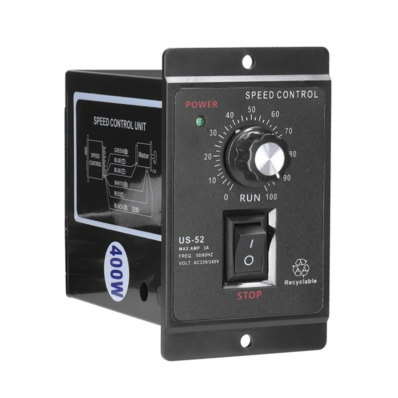 US-52 Single Phase AC Motor Speed Controller 400W AC220V 50/60Hz Motor Speed Regulator With Filter Capacitor Black Drop Shipping
US-52 Single Phase AC Motor Speed Controller 400W AC220V 50/60Hz Motor Speed Regulator With Filter Capacitor Black Drop Shipping