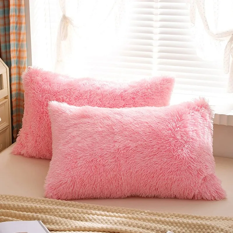 

Winter Fur Pillow Case 50x70cm Soft Fluffy Shaggy Cushion Cover for Sofa Livingroom Decorative Fur Pillow Cover for Bedroom
