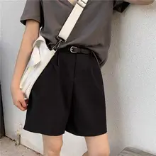 Shorts Women Summer Knee-length Office Ladies Simple Fashion All-match High Waist A-line Solid Gray Black Harajuku Baggy Ulzzang 
Shorts Women Summer Knee-length Office Ladies Simple Fashion All-match High Waist A-line Solid Gray Black Harajuku Baggy Ulzzang