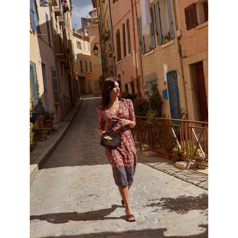 French ROUJ@E 2023 Spring/Summer New Silk Positioning Print Pastoral Style Bubble Sleeve Wrap Dress for Women
French ROUJ@E 2023 Spring/Summer New Silk Positioning Print Pastoral Style Bubble Sleeve Wrap Dress for Women