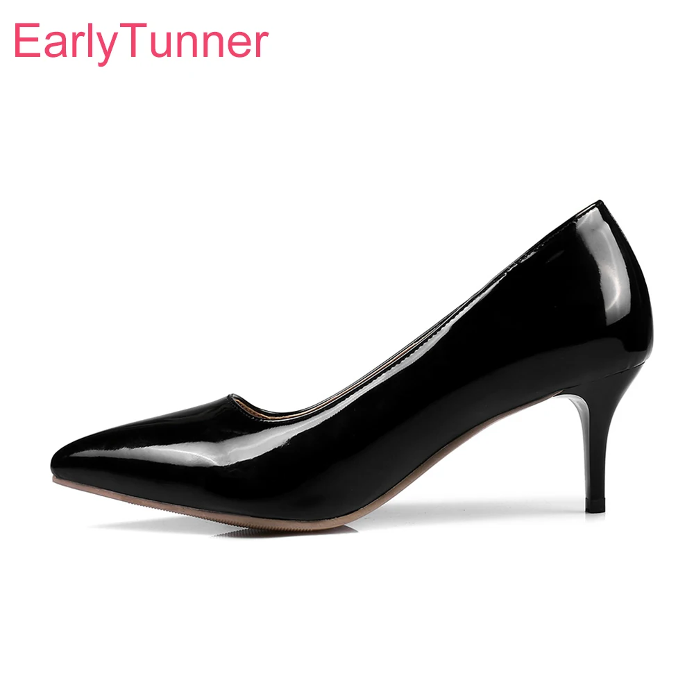 

Brand New Elegant Black Apricot Women Formal Nude Pumps Stiletto High Heels Lady Work Shoes EM58 Plus Big Size 10 30 45 48