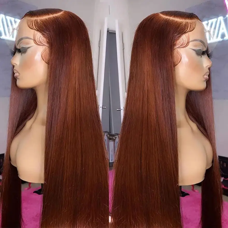 Preplucked 26 Inch Long 180%Density Glueless Orange Brown Silky Straight Lace Front Wig With BabyHair Heat Temperature Daily
Preplucked 26 Inch Long 180%Density Glueless Orange Brown Silky Straight Lace Front Wig With BabyHair Heat Temperature Daily