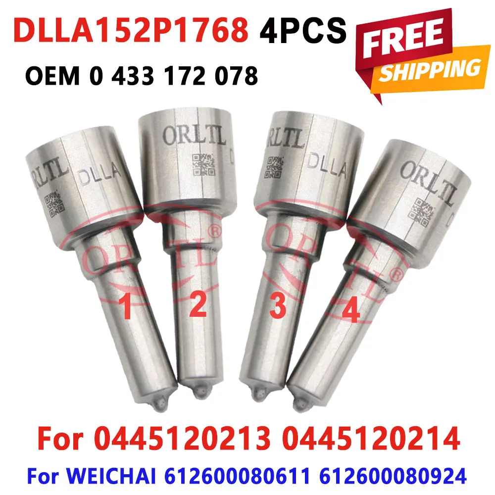 Форсунка дизельного двигателя DLLA152P1768, 4 шт., форсунка 0433 172078 DLLA 152P 1768 для WEICHAI 612600080611 0445120214 0445120213
Форсунка дизельного двигателя DLLA152P1768, 4 шт., форсунка 0433 172078 DLLA 152P 1768 для WEICHAI 612600080611 0445120214 0445120213