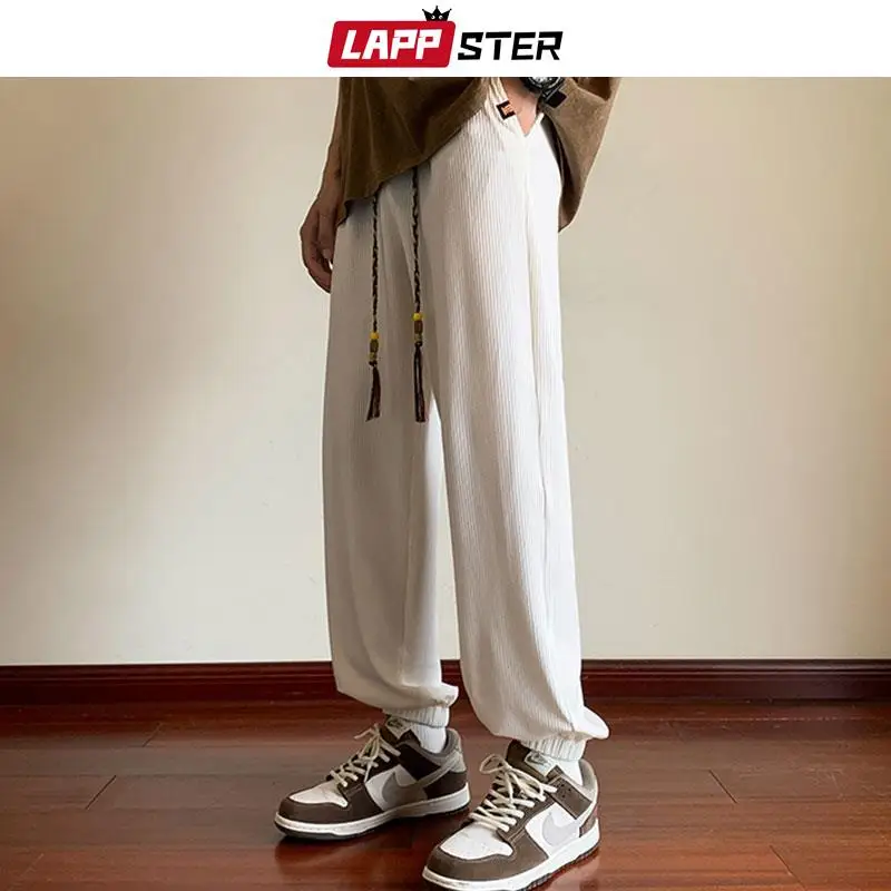 

LAPPSTER Smooth Y2k Streetwear Sweatpants 2023 Overalls Baggy Casual Harajuku Sweat Pants Korean Fashions Loose Joggers Pants