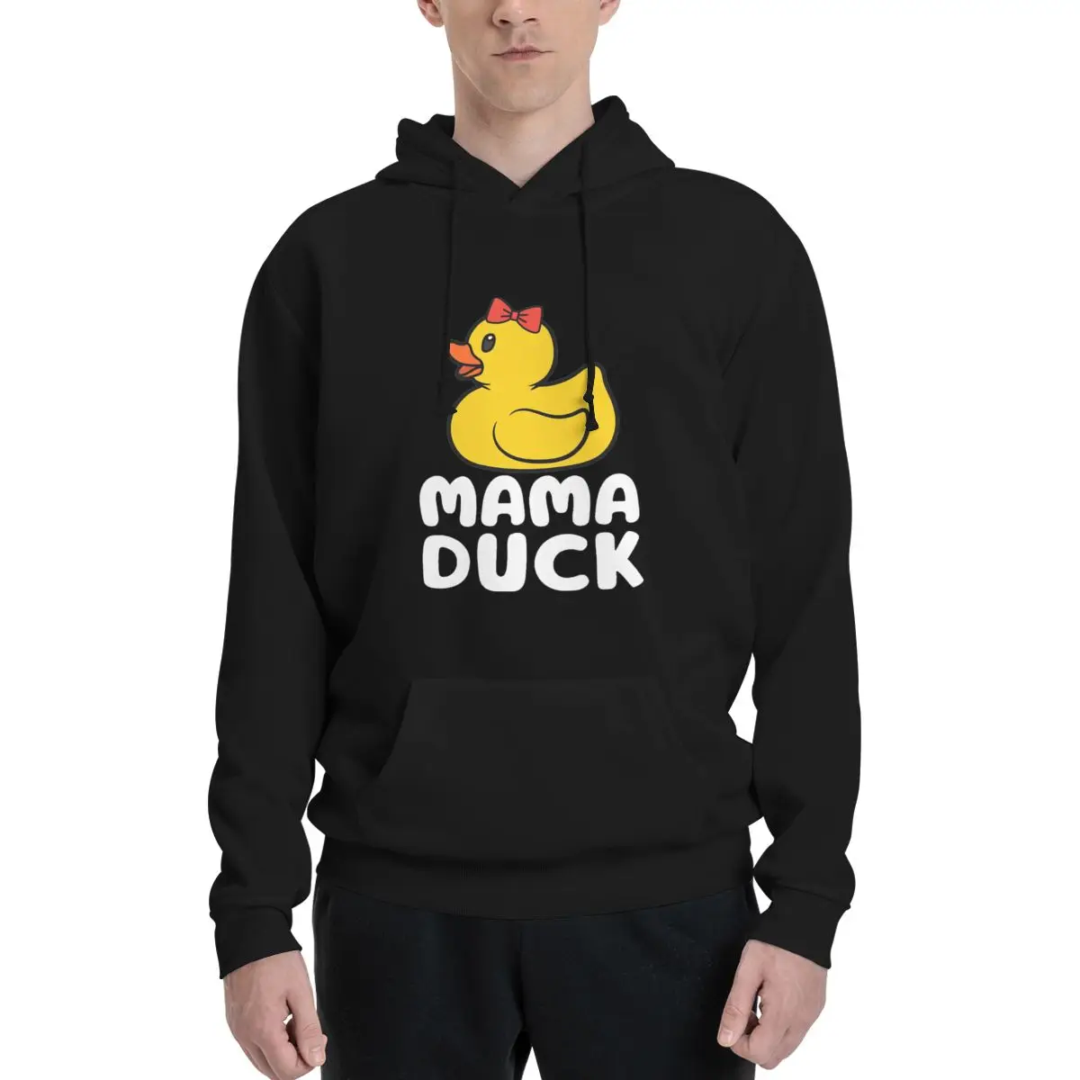 

Mama Duck Funny Mother Bird Lover Mother Gifts Polyester Hoodie Men's Women's Sweater Size XXS-3XL