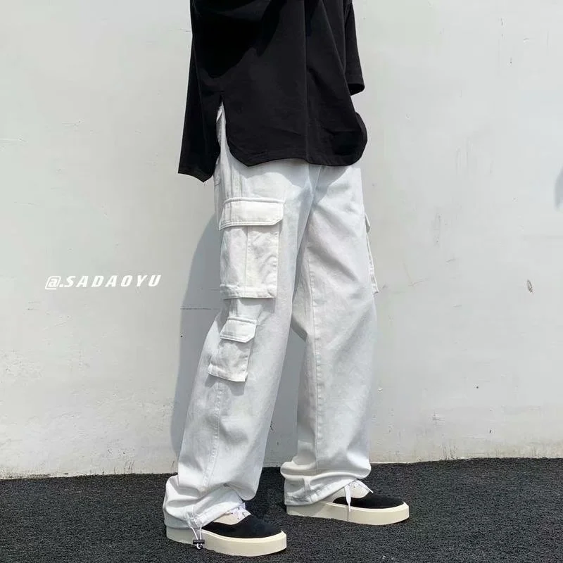 Men's Clothing Korean Fashion Multi-pocket Drawstring Cargo Pants Men Loose Straight Draping Pants Sweatpants Casual Trousers
Men's Clothing Korean Fashion Multi-pocket Drawstring Cargo Pants Men Loose Straight Draping Pants Sweatpants Casual Trousers