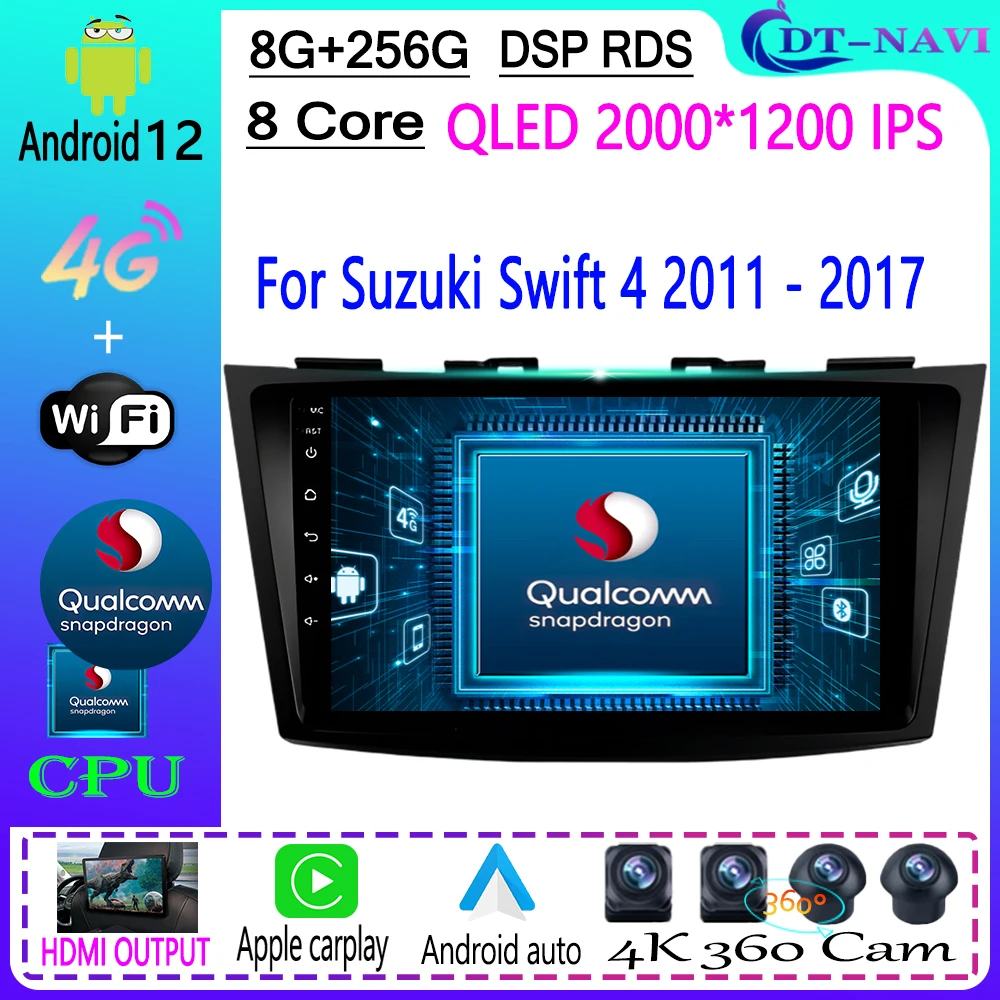 Stereo Car Radio For Suzuki Swift 4 2011 - 2017 Qualcomm Multimedia Player Carplay Navigation GPS Android 12 No 2din 2 Din DVD
Stereo Car Radio For Suzuki Swift 4 2011 - 2017 Qualcomm Multimedia Player Carplay Navigation GPS Android 12 No 2din 2 Din DVD