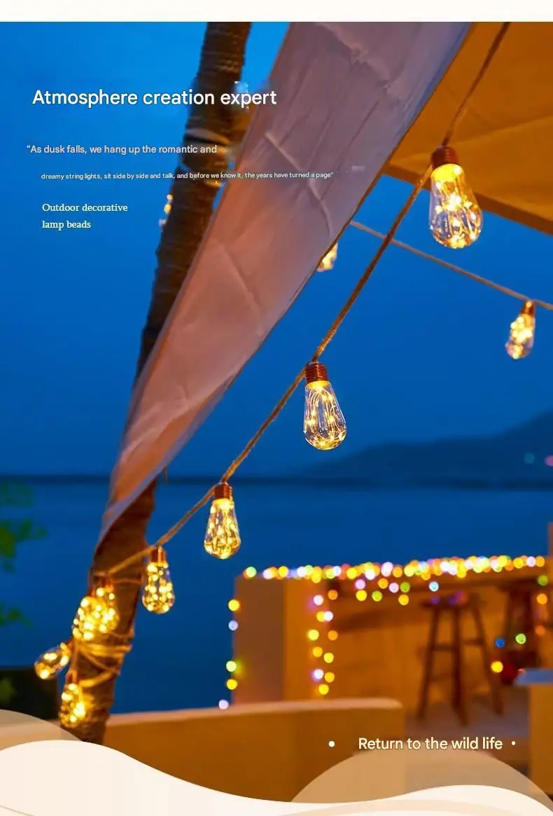 Solar Powered Garden String Lights - 16 LED Bulbs 8 Sa85dc191473549c5be391c2a8af663985