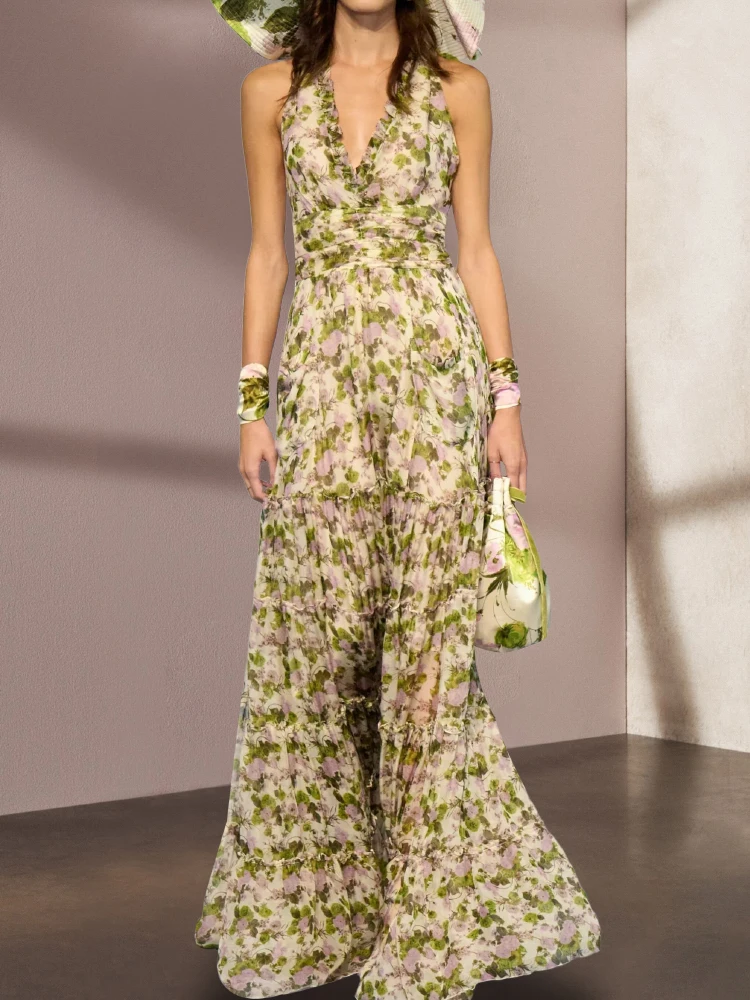 Beach Holiday Women Summer Sexy V-neck Dress Floral High Waist Slim Long Elegant Street Style 2023 Luxury Designer High Quality
Beach Holiday Women Summer Sexy V-neck Dress Floral High Waist Slim Long Elegant Street Style 2023 Luxury Designer High Quality