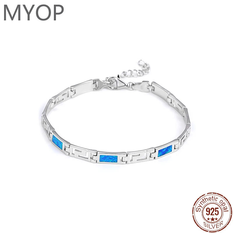 

MYOP 2024 Jewelry 925 Sterling Silver jewelry Opal Bracelet Beauty sea round full of luster bright heart