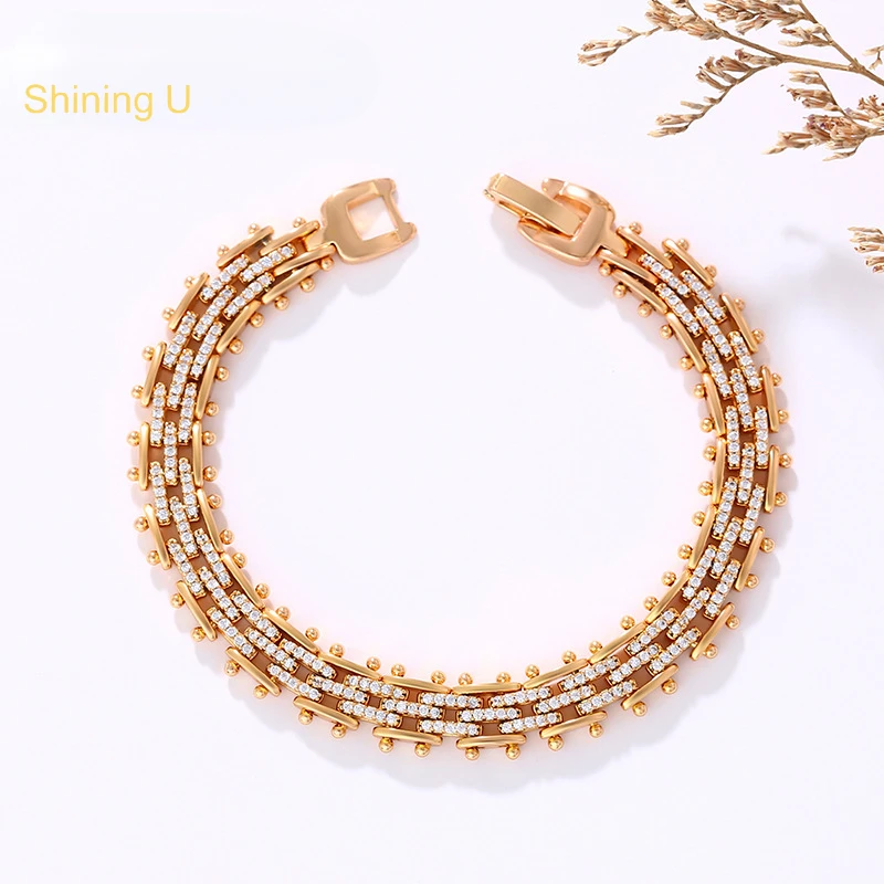 Shining U Watch Chain Bracelet for Women Full Synthetic Stone Fashion Jewelry Gift
Shining U Watch Chain Bracelet for Women Full Synthetic Stone Fashion Jewelry Gift