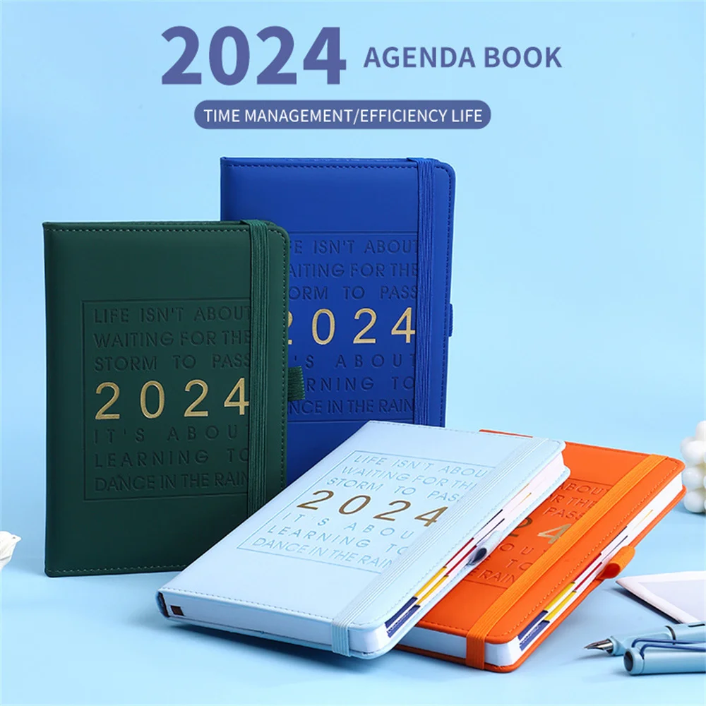 

Vintage 2024 Notebook Kawaii Diary Journal Planner 365 Days Schedule Organizer Portable Notepad Budget Book Korean Stationery