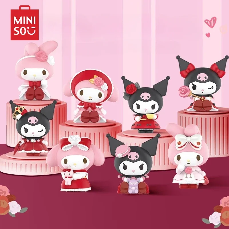 

MINISO Genuine Sanrio Rose with Count Blind Box Kuromi My Melody Decorative Model Kawaii Birthday Gift Anime Children's Toys