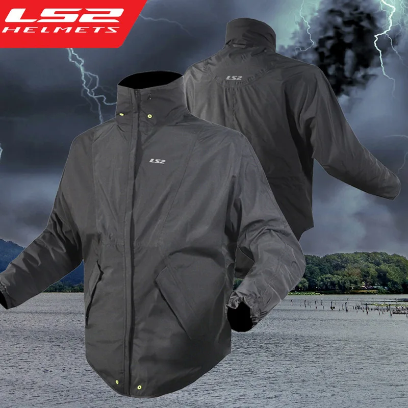

LS2 Original Motorcycle Raincoat Suit Rainstorm Prevention Jacket Rain Pants Breathable Waterproof Motocross Riding Raincoat Set