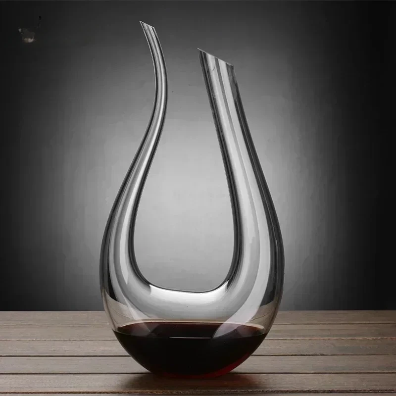 

High Grade 1500ML Crystal U-shaped Wine Decanter Gift Box Harp Swan Decanter Creative Wine Separator Wine Set Decanter Set