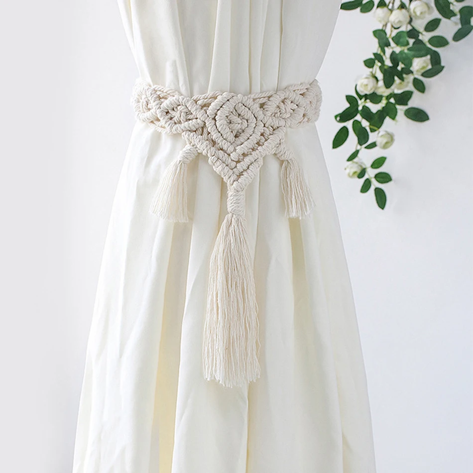 Handwoven Cotton Curtain Ties - Boho Bedroom Hanging Decor 2 Sa873fc8222b0435ca1c6f9371e428c68Z