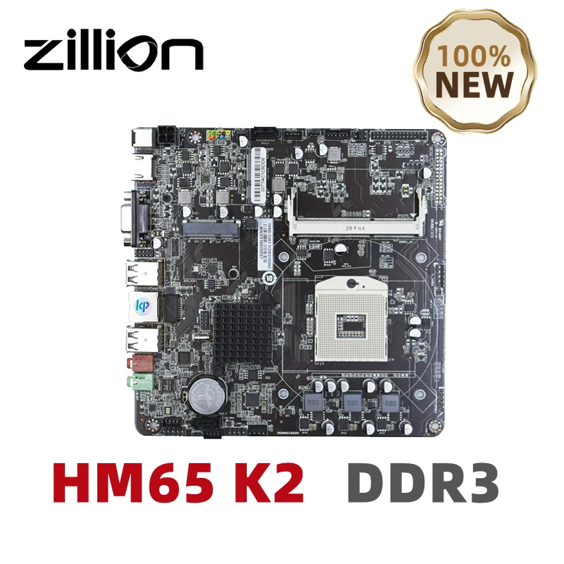 

Zillion HM65 D3K2 Mini ITX Motherboard PGA 988 DDR3 Support Intel Core i3/i5/i7 Pentium Celeron CPU For Gaming PC New