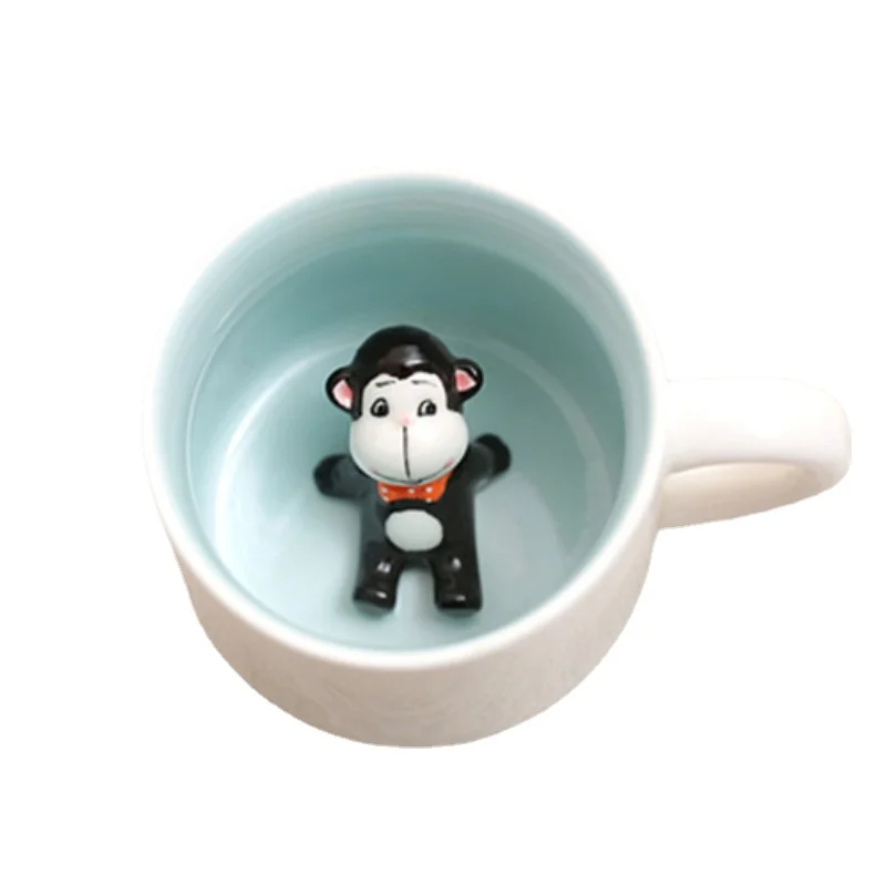 

HF 400ml Cute Animal Ceramic Mugs Cartoon Coffee Milk Tea Breakfast Cup Novelty Gifts Mugs