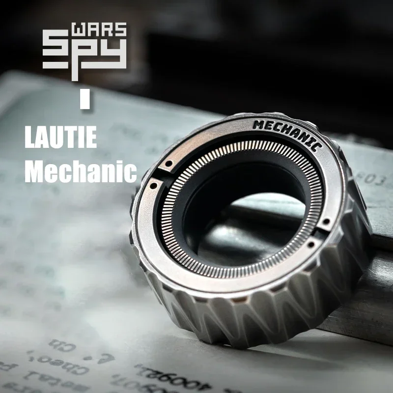 

LAUTIE Mechanic Ring Paragraph Fidget Spinner Fingertip Gyro Ratchet Magnetic Metal Adult Anti Stress Toy Office Desk EDC