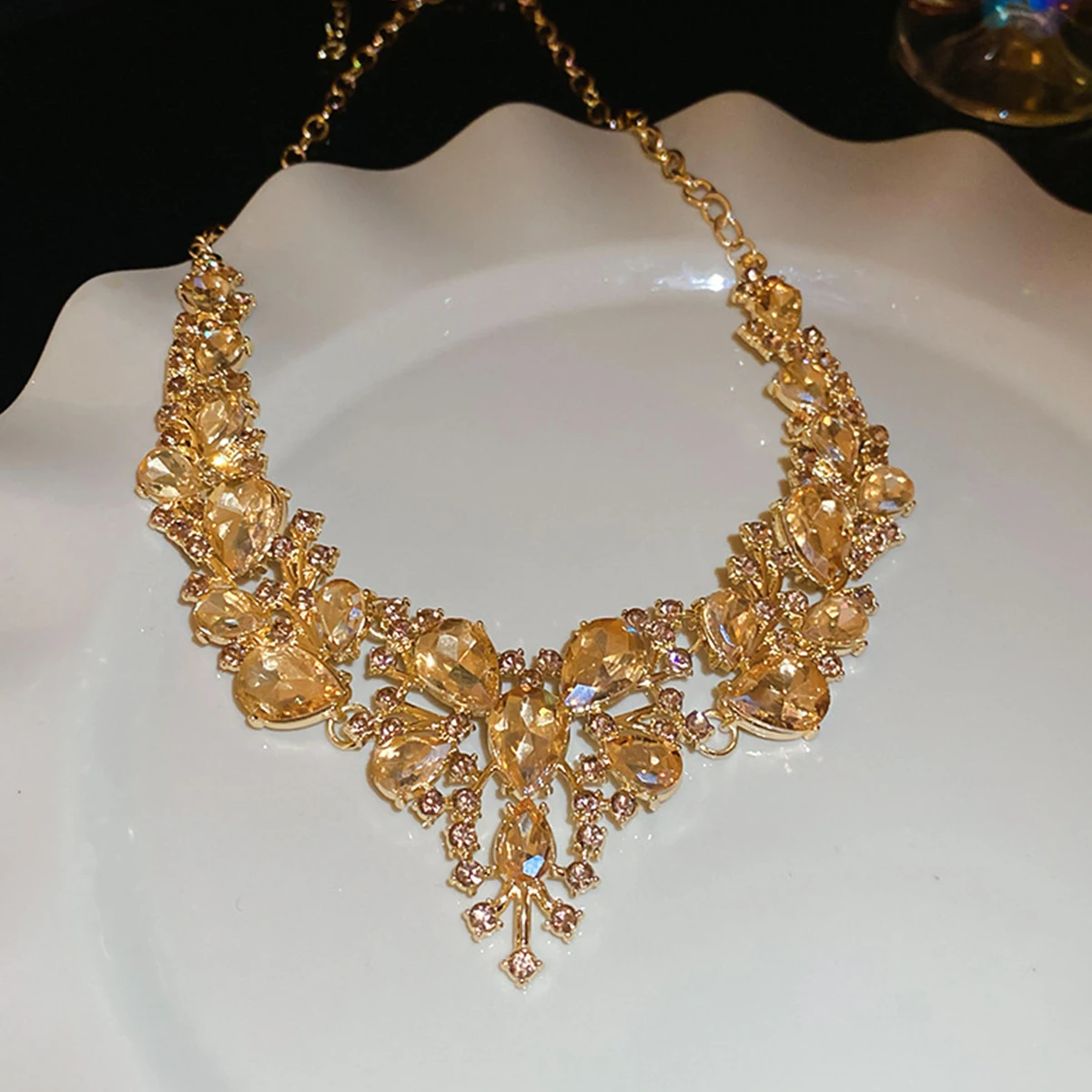 Light Luxury Water Drops Jewelry Set for Women Flash Crystal Glass Necklace Earrings Set Banquet Wedding Anniversary Accessories 8 Mallzona Sa8786c866baa4df8a5b690fa577b1156o Light Luxury Water Drops Jewelry Set for Women Flash Crystal Glass Necklace Earrings Set Banquet Wedding Anniversary Accessories Mallzona