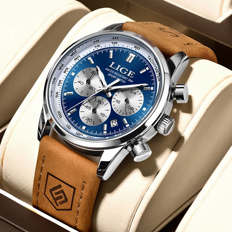 

New Watches for Men Top Luxury Brand LIGE Quartz Men Watch Sport Waterproof Wrist Watches Chronograph Date Relogio Masculino