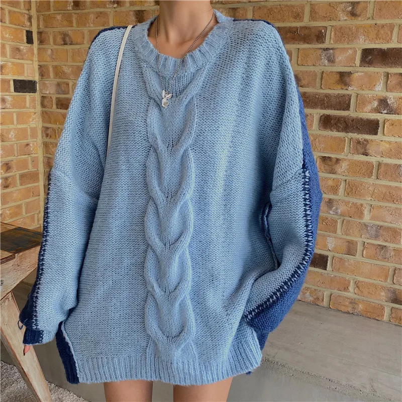 Pullover Cable Knit Sweater Women Oversize Sweater Oversize Knit Top Winter Fashion Stitching Trend Keep Warm Queen
Pullover Cable Knit Sweater Women Oversize Sweater Oversize Knit Top Winter Fashion Stitching Trend Keep Warm Queen