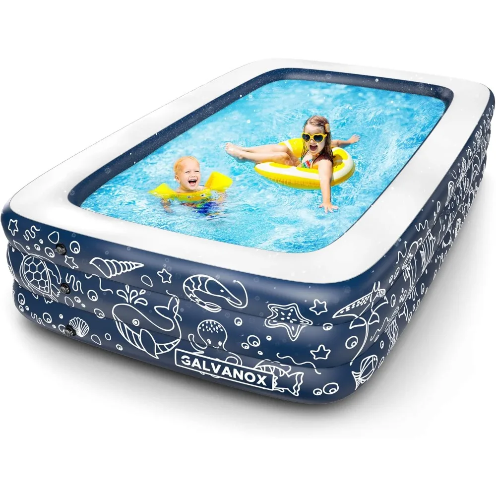Inflatable Pool, XL above Ground Swimming Pool for Kiddie/Kids/Adults/Family, Dark Blue (Large 10'x6' Ft / 22" Inches
Inflatable Pool, XL above Ground Swimming Pool for Kiddie/Kids/Adults/Family, Dark Blue (Large 10'x6' Ft / 22" Inches