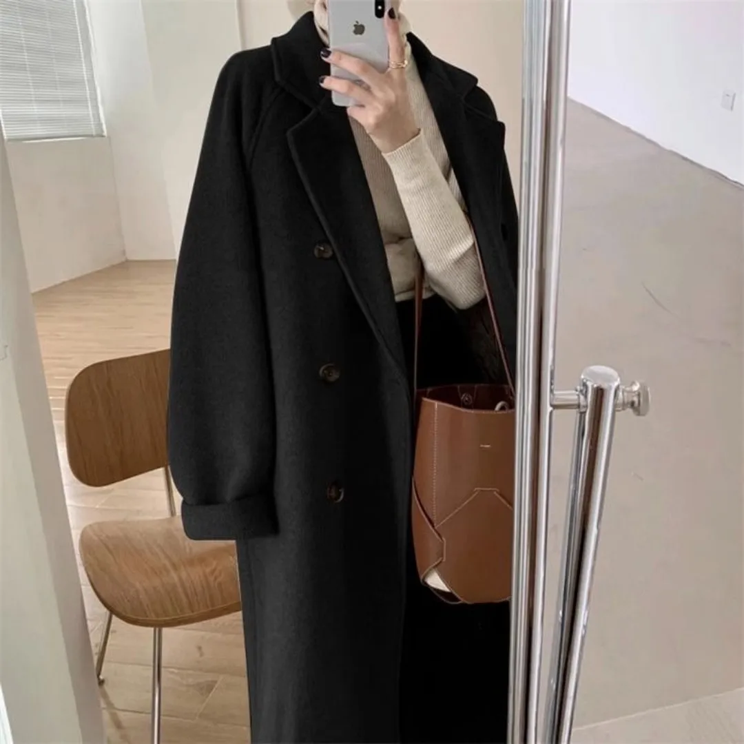 

Special Offer 2023 Autumn/Winter New Woolen Coat Women's Coat Solid Color Mid length Style Commuter Hepburn Style Style Small Th