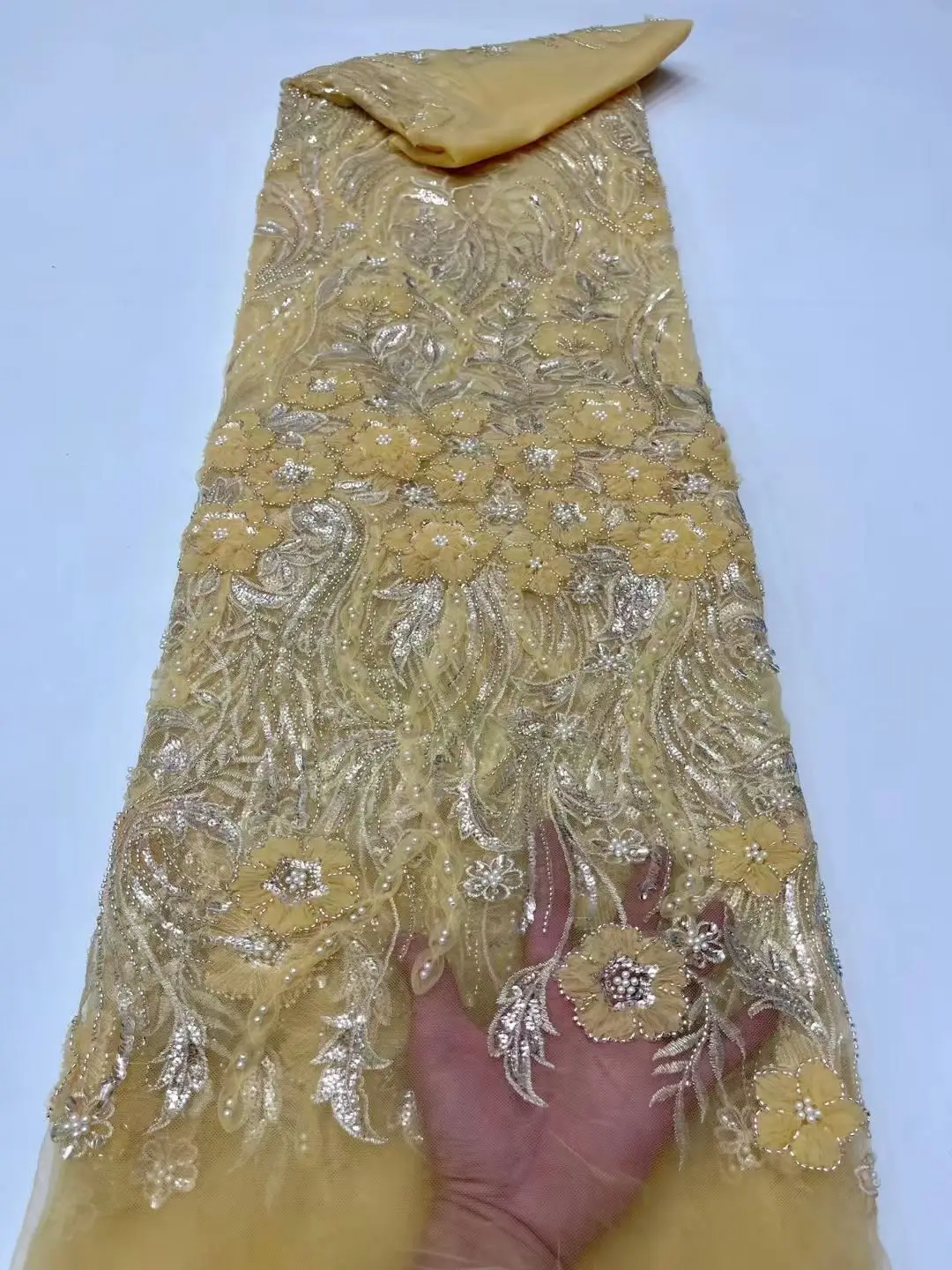 French Tulle Lace Fabric African SYJ-1302456 Lace Fabric High Quality Nigerian beads Lace Fabric For Party Dress
French Tulle Lace Fabric African SYJ-1302456 Lace Fabric High Quality Nigerian beads Lace Fabric For Party Dress