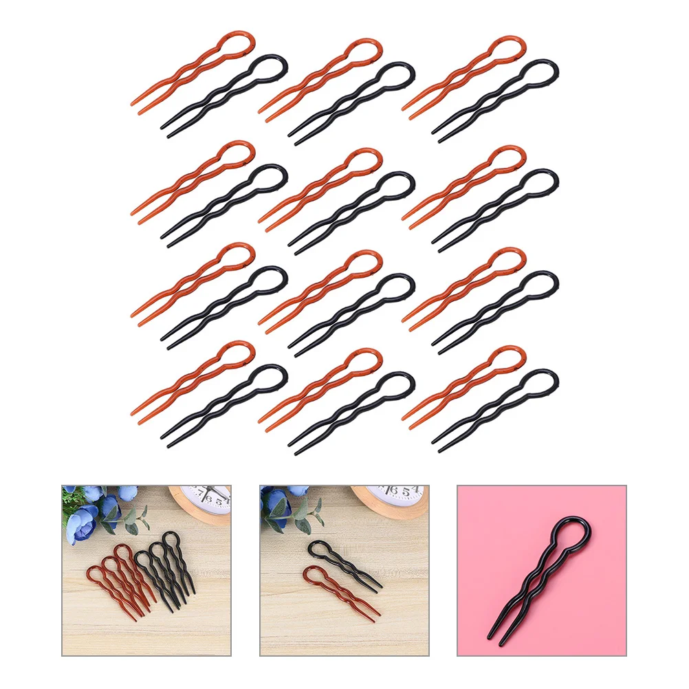 

24pcs U-shaped Hair Forks Updo Hair Styling Tools Bun Hairpin Women Hair Accessories