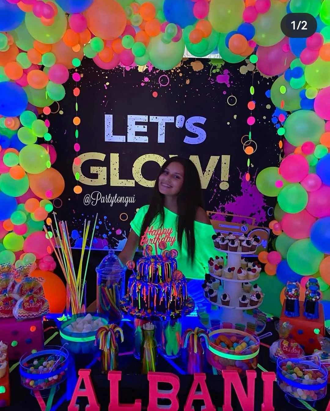 Generic Neon Party Supplies Neon Banner Ballon Fluorescent Glasses
