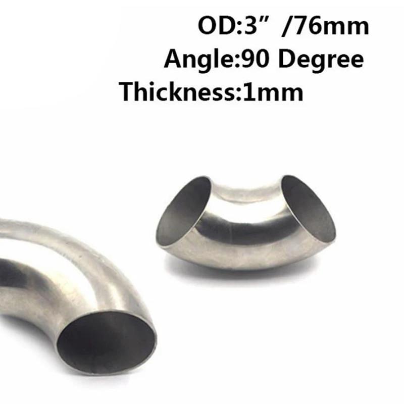 

Hot sale 3 Inch Stainless Steel 90 Degree Bend 76mm Elbow Exhaust Pipe