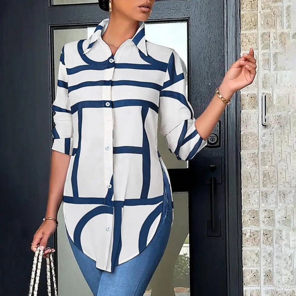 Lightweight Shirt Stylish Women's Long Sleeve Cardigan Blouse with Slim Fit Lapel Single-breasted Buttons for Fall Spring Ol
Lightweight Shirt Stylish Women's Long Sleeve Cardigan Blouse with Slim Fit Lapel Single-breasted Buttons for Fall Spring Ol