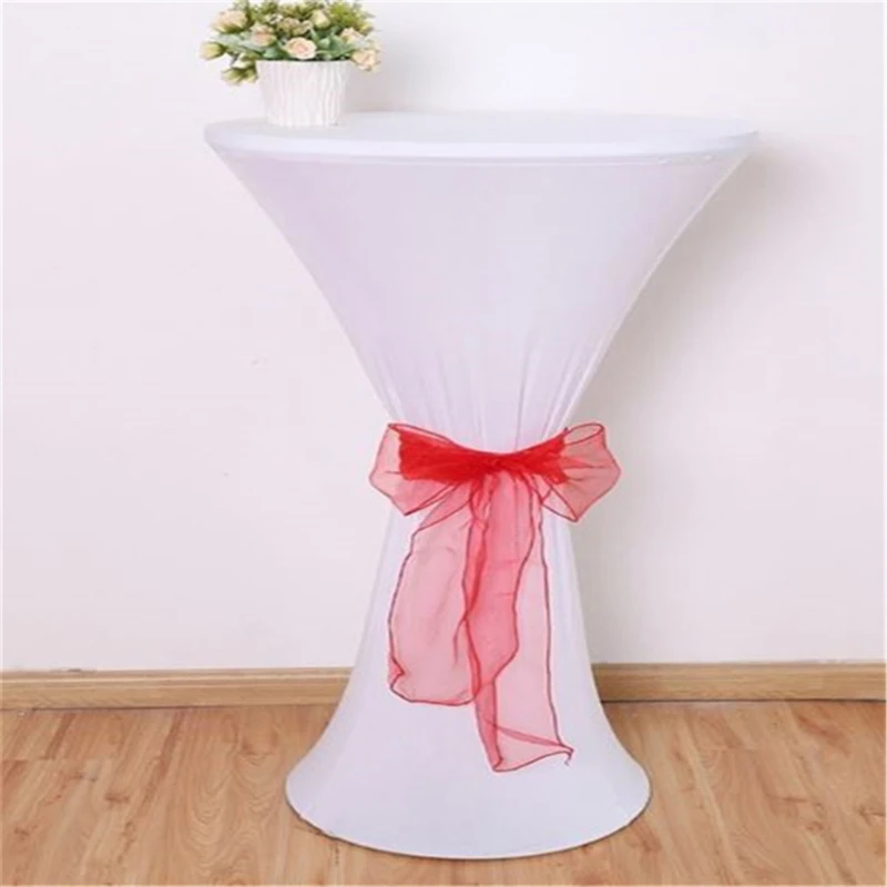 

High Top Cocktail Table Cover Spandex Lycra Wedding Party Table Covers Round For Folding Tables