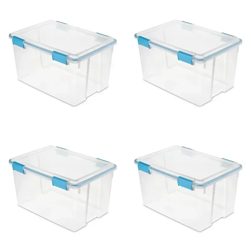 

Sterilite Set of 4, 54 Qt. Gasket Box Plastic, Blue Aquarium