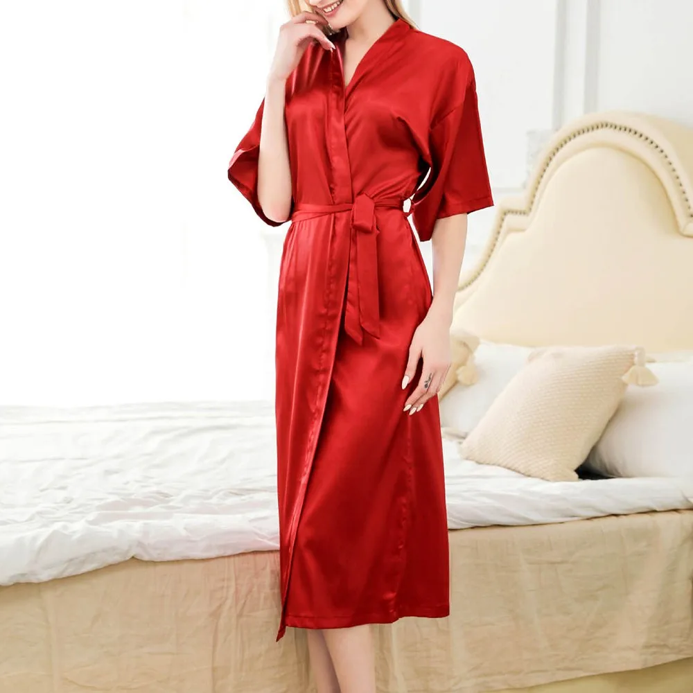Women Satin Robe Silky Long Wedding Dressing Solid Smooth Thin Sleepwear Breath Lightweight Nightdress Loose Nightgown
Women Satin Robe Silky Long Wedding Dressing Solid Smooth Thin Sleepwear Breath Lightweight Nightdress Loose Nightgown