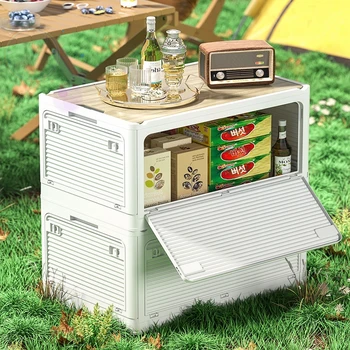 야외 캠핑 접이식 보관함, 캠핑 테이블, 가정용 자동차 트렁크 보관함, 편리한 정리 상자 용품, 35, 55, 80L 상품 이미지