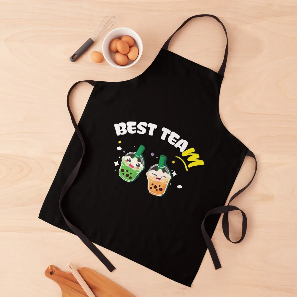 

Cute Boba Bubble Tea Kawaii FanartDesigner by samselshinboy Apron Chef Uniform Women Men's Kitchen useful gadgets for home Apron