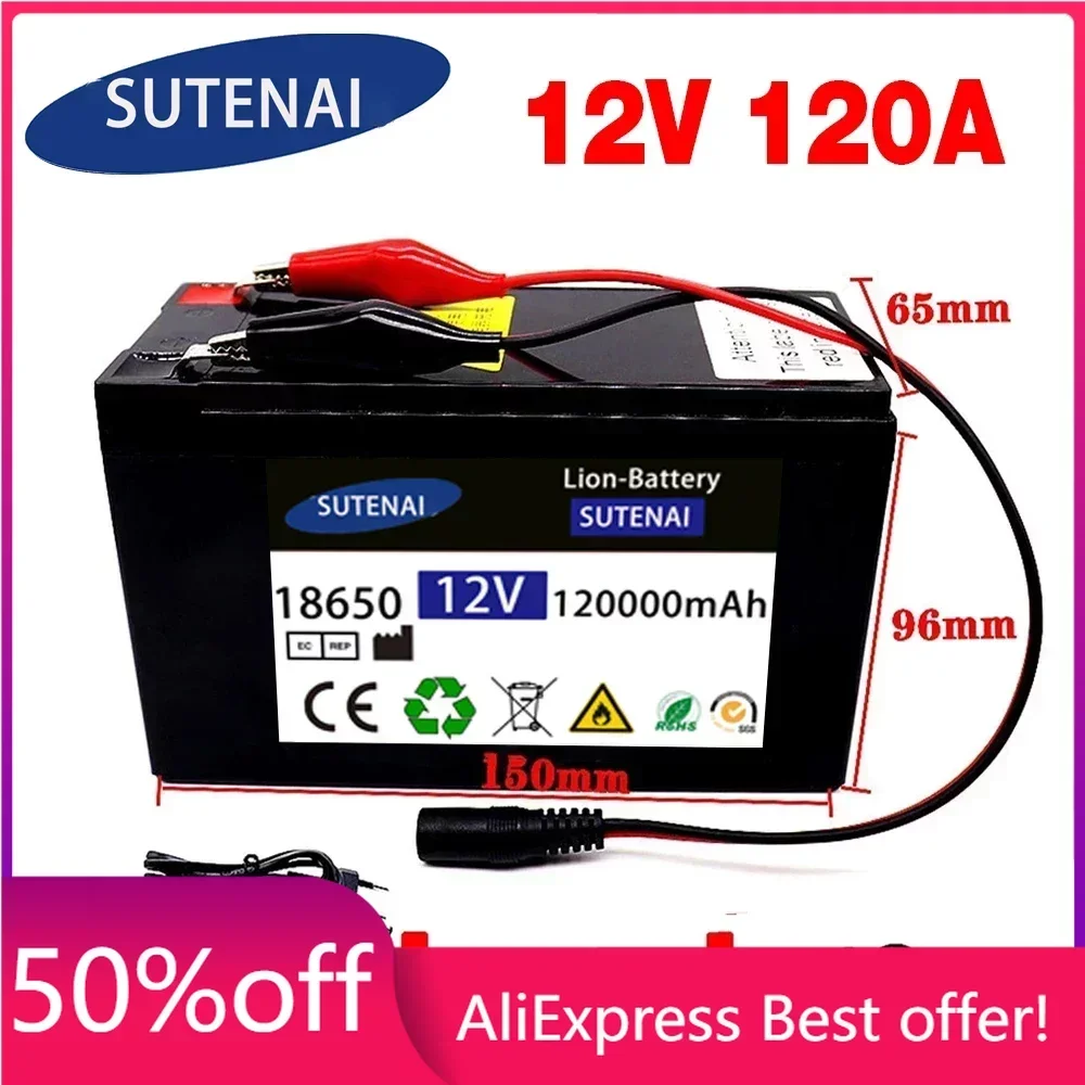 12V 120Ah 120000mAh 18650 lithium battery 30A sprayer built-in high current BMS electric vehicle battery +12.6V charger
12V 120Ah 120000mAh 18650 lithium battery 30A sprayer built-in high current BMS electric vehicle battery +12.6V charger
