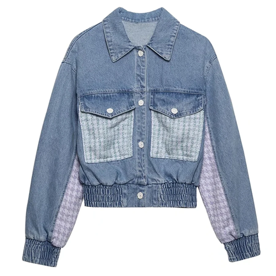 Elmsk England Style Fashion Casual Short Jacket High Street Vintage Washed Patchwork Denim Jacket Women Coat
Elmsk England Style Fashion Casual Short Jacket High Street Vintage Washed Patchwork Denim Jacket Women Coat