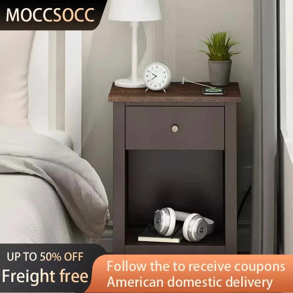 Wooden Top Bedside Table With Drawer and Storage Space for Bedroom Bed Side Table Nightstand With Charging Station Night Stand
Wooden Top Bedside Table With Drawer and Storage Space for Bedroom Bed Side Table Nightstand With Charging Station Night Stand