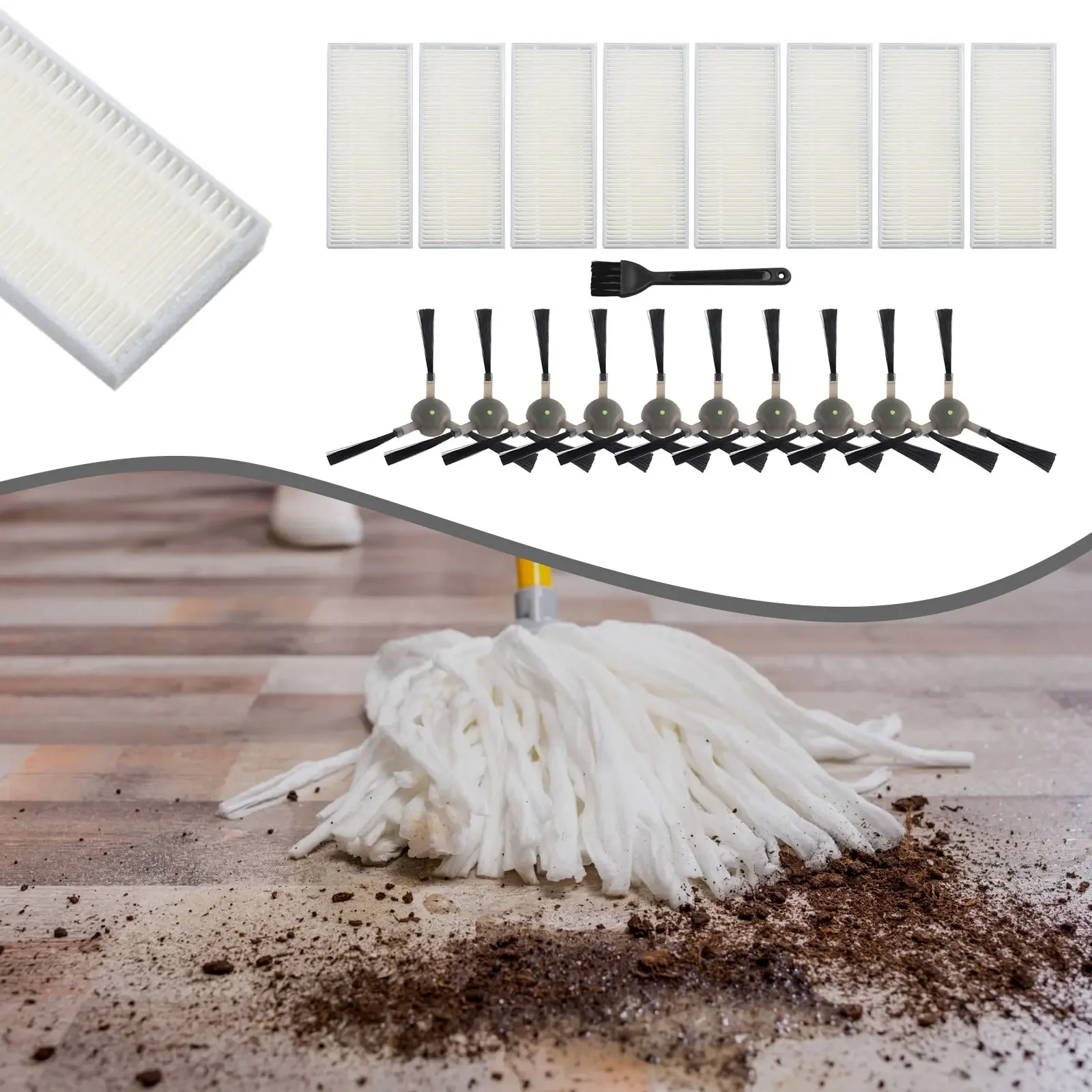 8pcs Filter 10pcs Side Brush 1pcs Cleaning Brush Vacuum Cleaner Sweeper Kit For OKPLife K2 K3 K4 K5 M210 M210S M210B M213
8pcs Filter 10pcs Side Brush 1pcs Cleaning Brush Vacuum Cleaner Sweeper Kit For OKPLife K2 K3 K4 K5 M210 M210S M210B M213