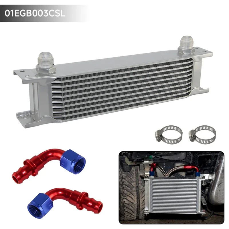 Universal 7/9/10 Row AN10 Engine Transmission MOCAL Style 248MM 7/8-14 UNF Silver Oil Cooler w/ 2PCS 90°Fittings
Universal 7/9/10 Row AN10 Engine Transmission MOCAL Style 248MM 7/8-14 UNF Silver Oil Cooler w/ 2PCS 90°Fittings